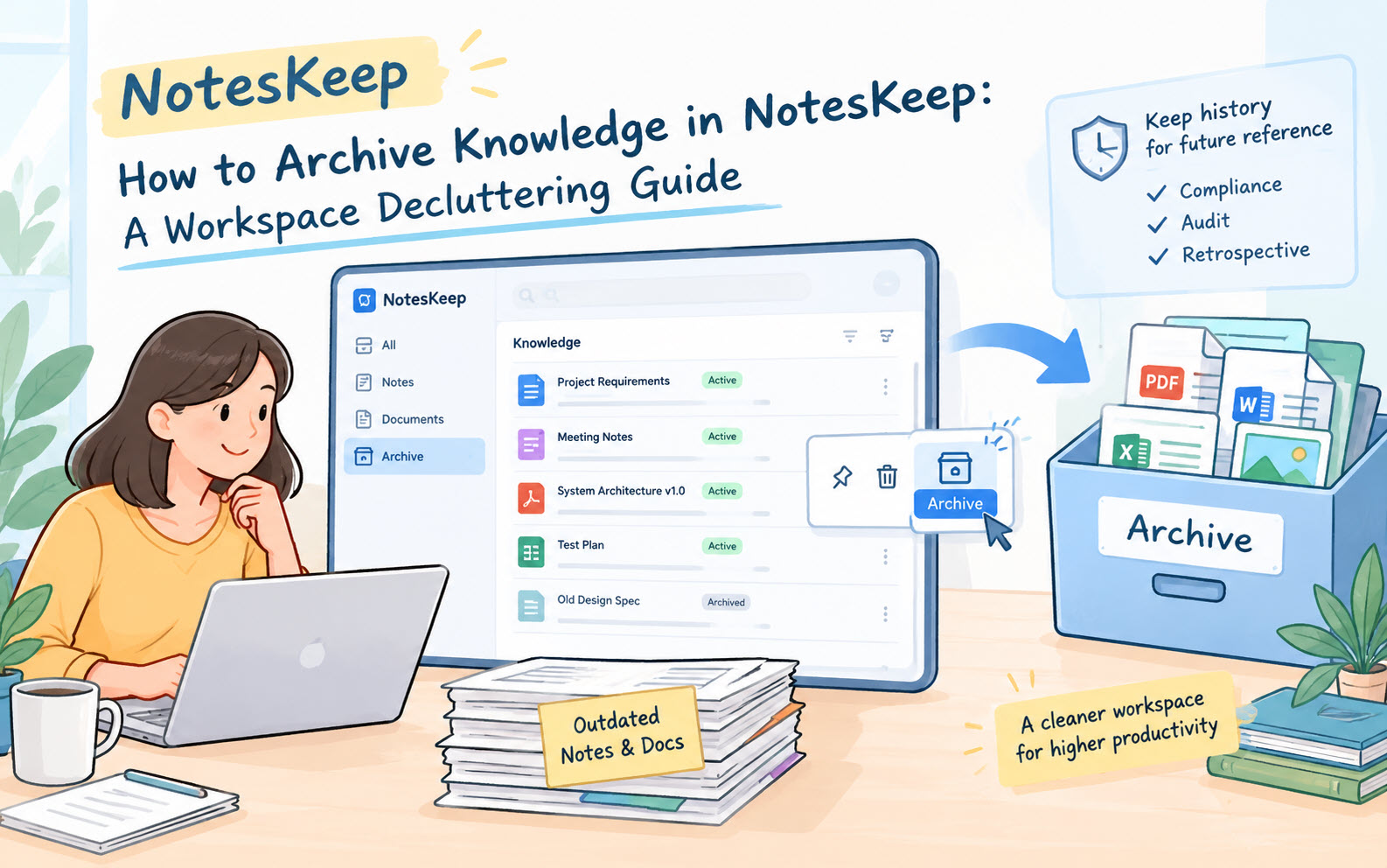 How to Archive Knowledge in NotesKeep: A Workspace Decluttering Guide