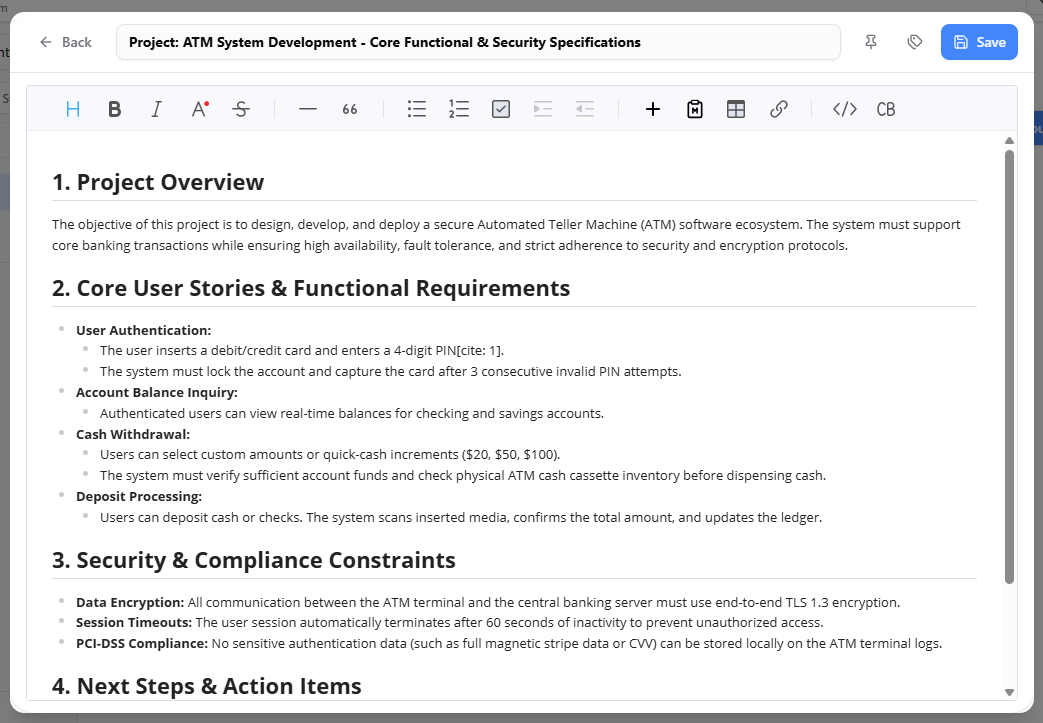 Editing the note content in NotesKeep