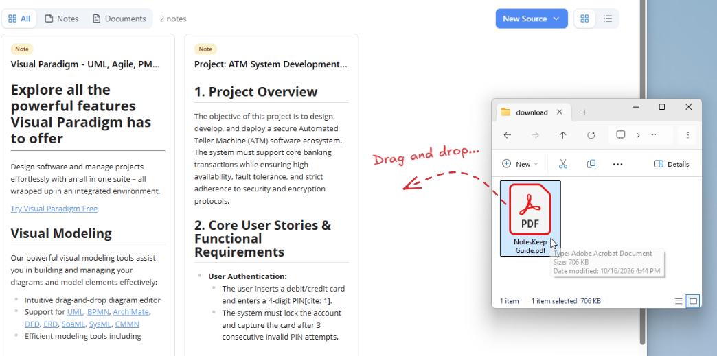 Import a document into NotesKeep